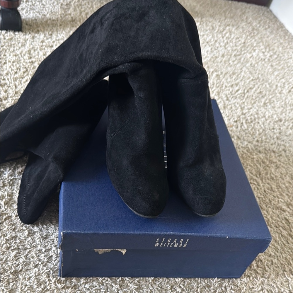 Stuart Weitzman Black Suede Boots